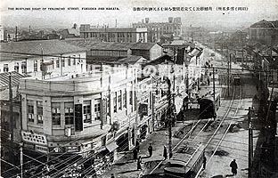 アンティーク絵葉書に観る、懐かしの福岡市内電車風景／明治